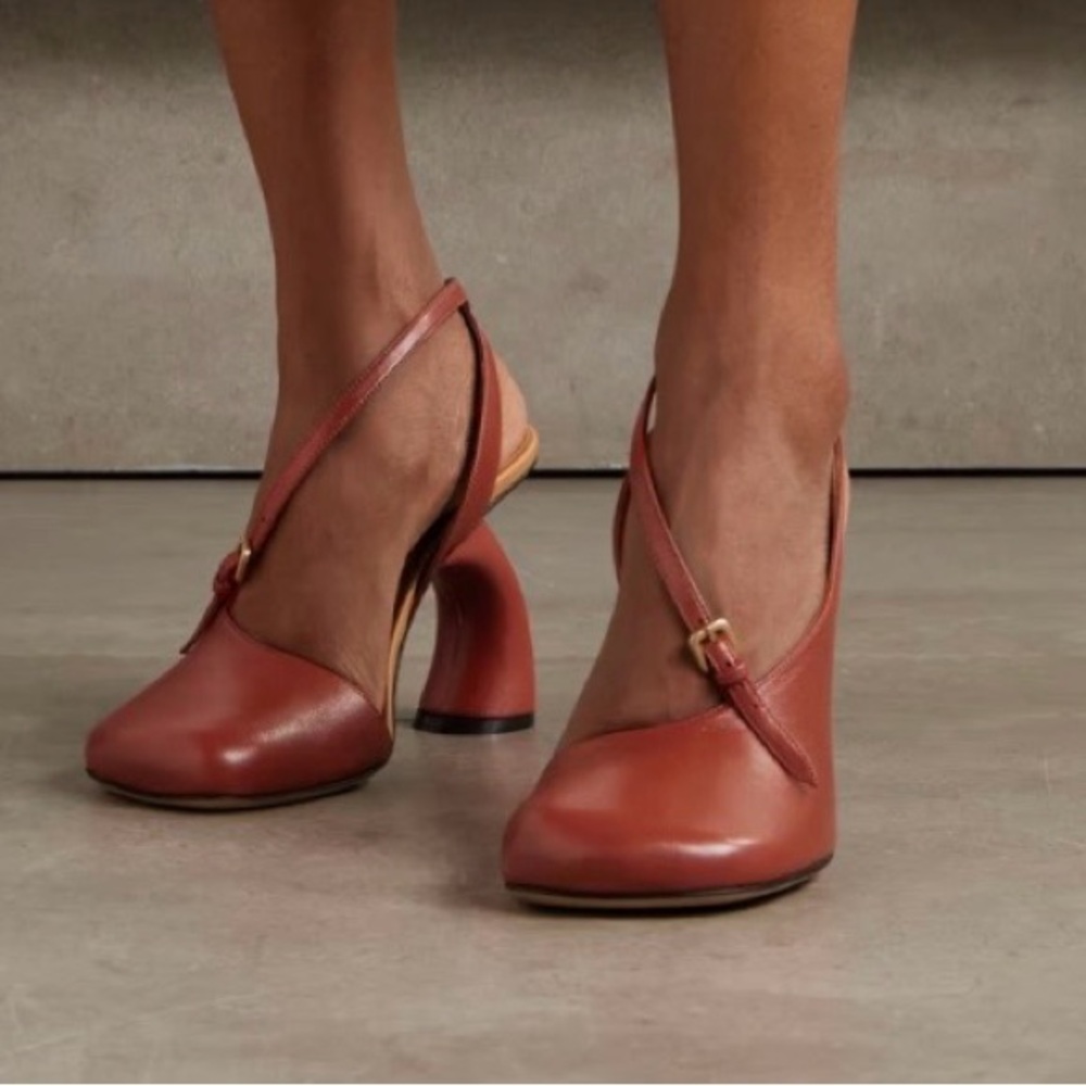 Dries Van Noten 95mm Leather Pumps with Sculpted Heel (NWT)